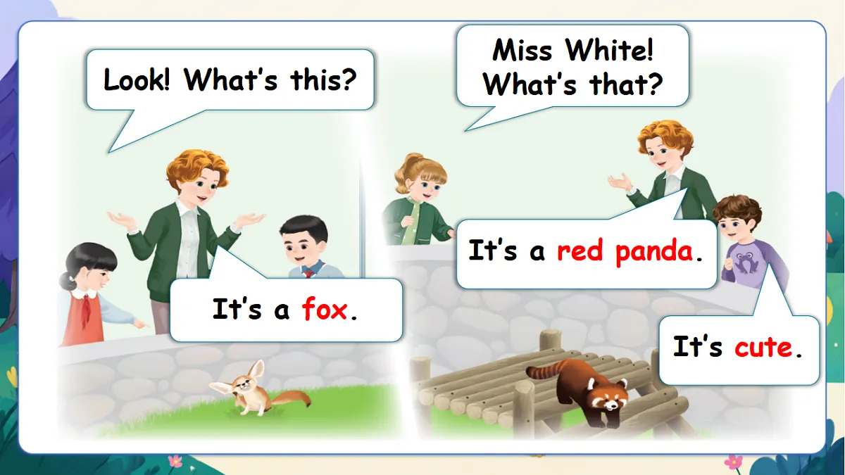 (新教材)人教版PEP英语三上Unit 3 《Our animals friends》PB Let's learn 课件第5页