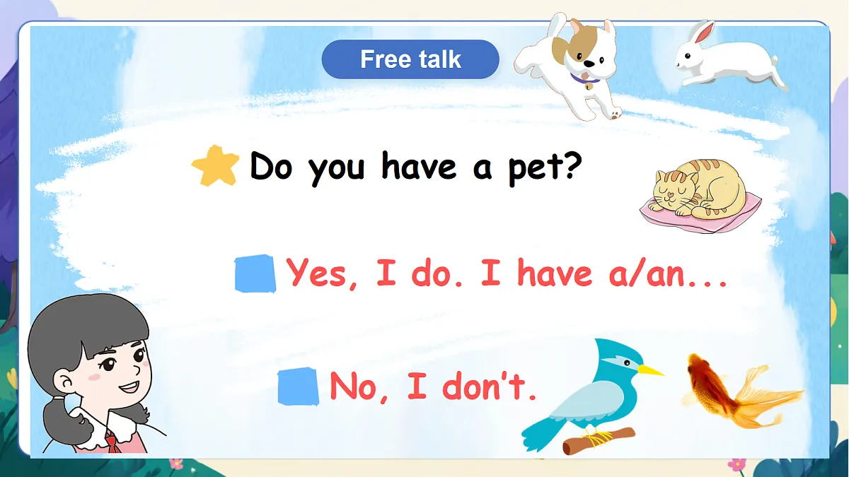 (新教材)人教版PEP英语三上Unit 3 《Our animals friends》 PB Let's talk 课件第6页