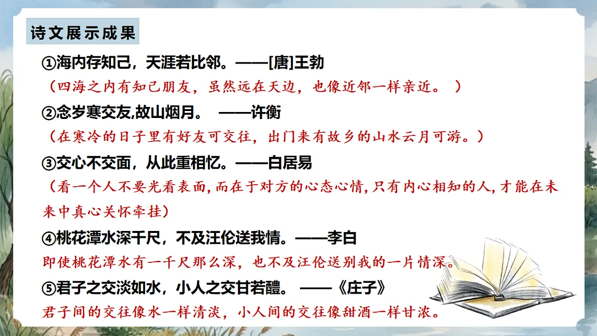 人教部编版语文七上 第二单元 专题学习活动《有朋自远方来》课件第6页