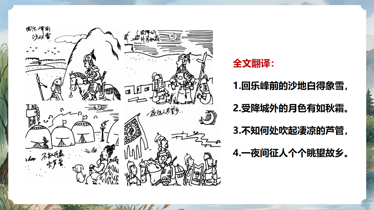 人教部编版语文七上 第三单元 课外古诗词诵读《夜上受降城闻笛》课件第8页