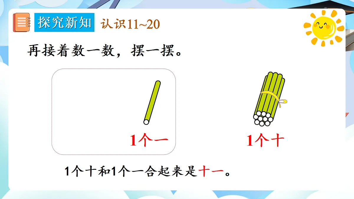 人教版小学数学一年级上册 第2课时《11~20的认识(1)》课件第7页