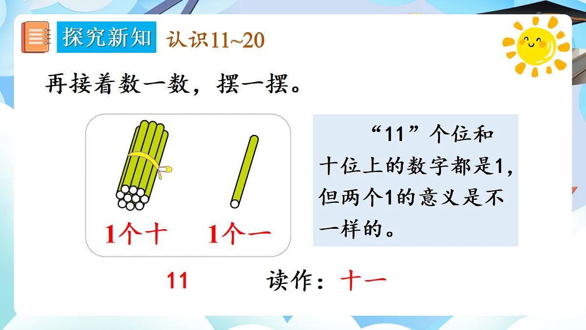 人教版小学数学一年级上册 第2课时《11~20的认识(1)》课件第8页