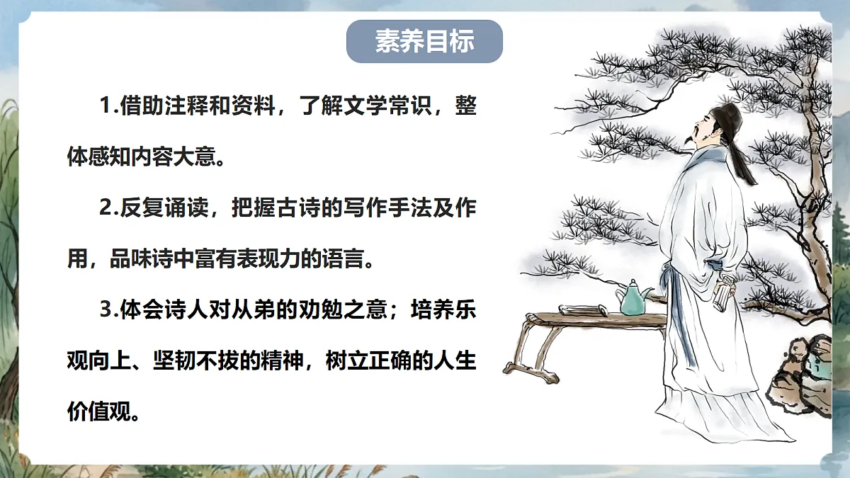 人教部编版语文八上 第三单元 课外古诗词诵读《赠从弟(其二)》课件第3页