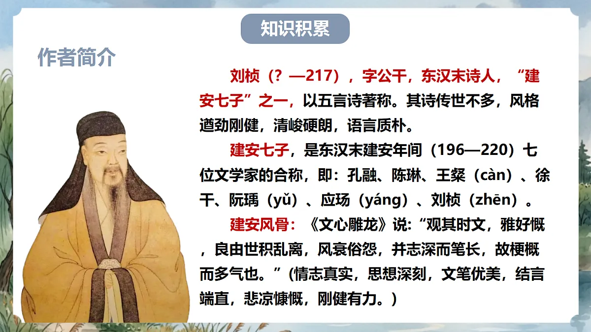 人教部编版语文八上 第三单元 课外古诗词诵读《赠从弟(其二)》课件第4页