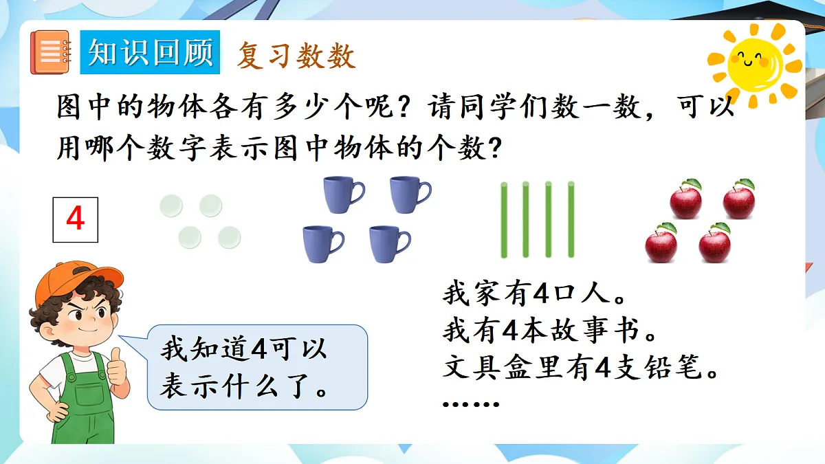 人教版小学数学一年级上册 第1课时《数与运算(1)》课件第4页