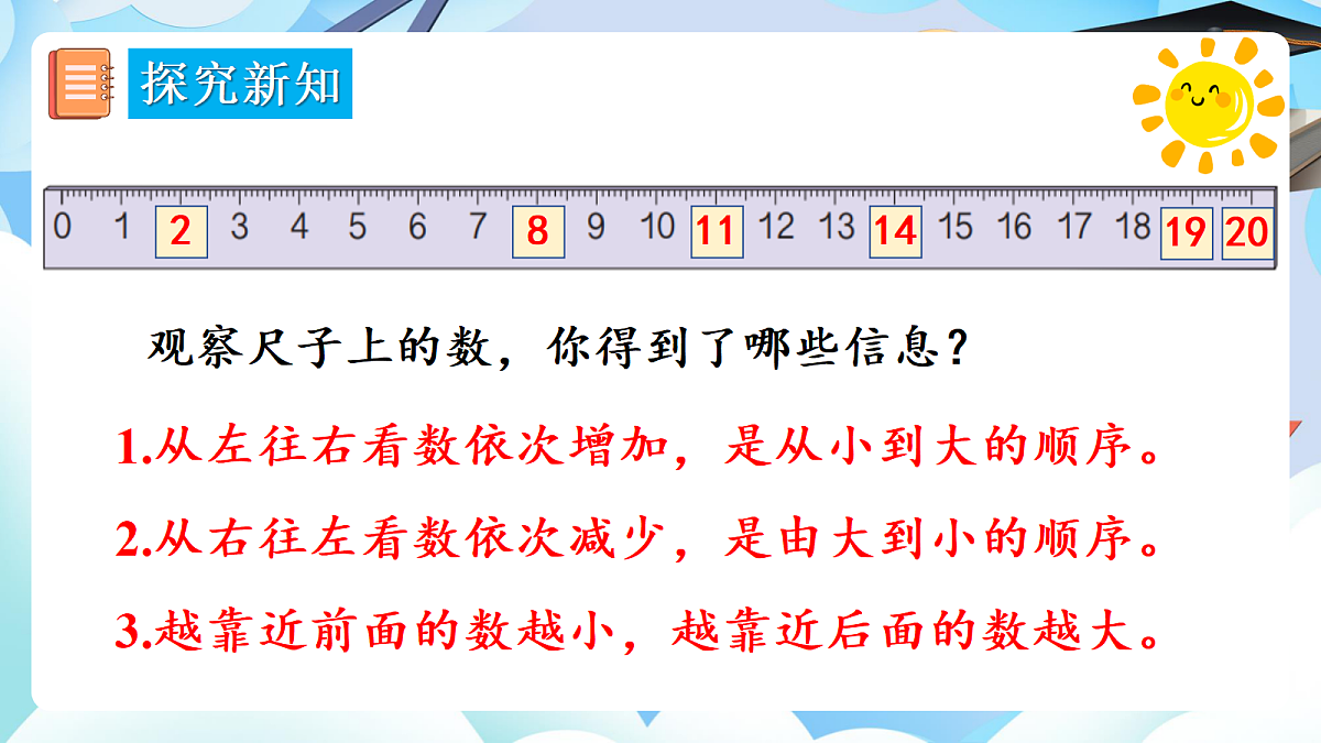 人教版小学数学一年级上册 第4课时《20以内数的顺序》课件第7页