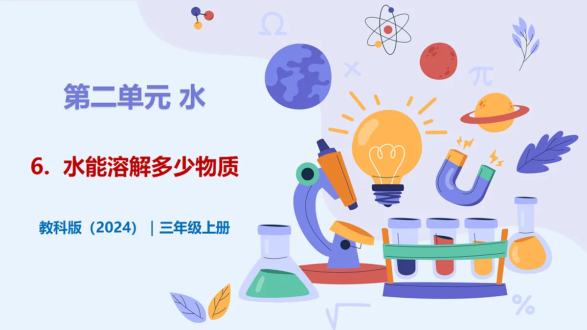 2.6 《水能溶解多少物质》 - 小学科学三级上册 同步教学课件(教科版2024)第1页