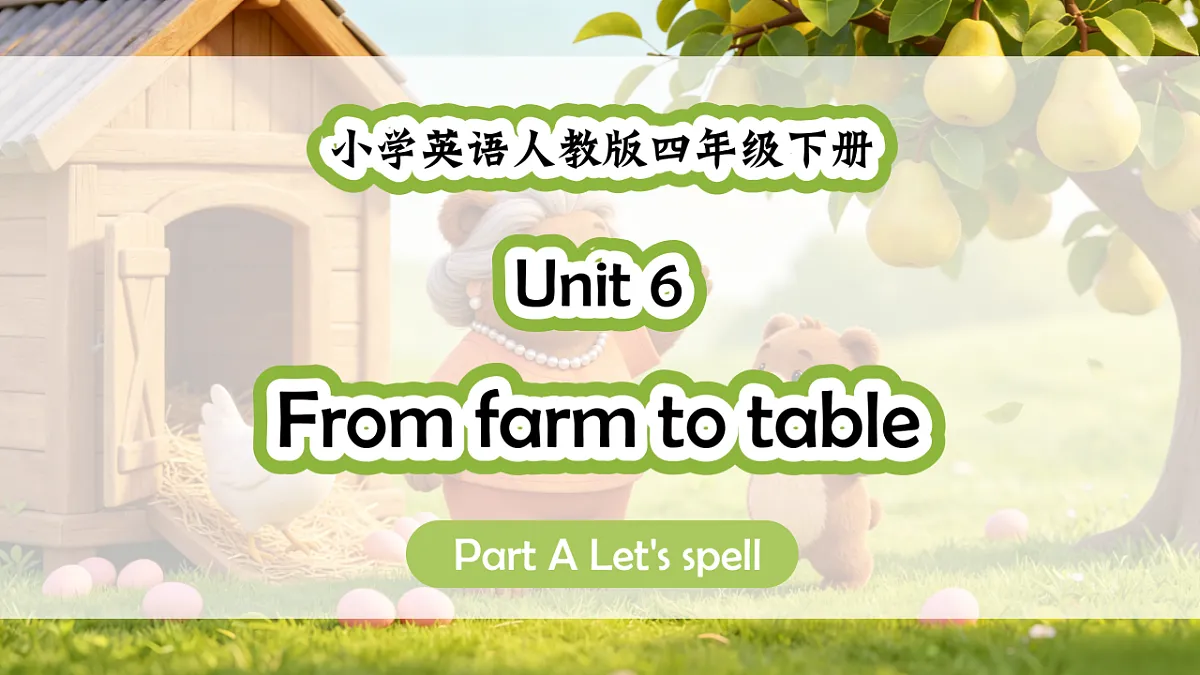 人教PEP四下Unit 6 课时 3 Part A Let's spell第1页
