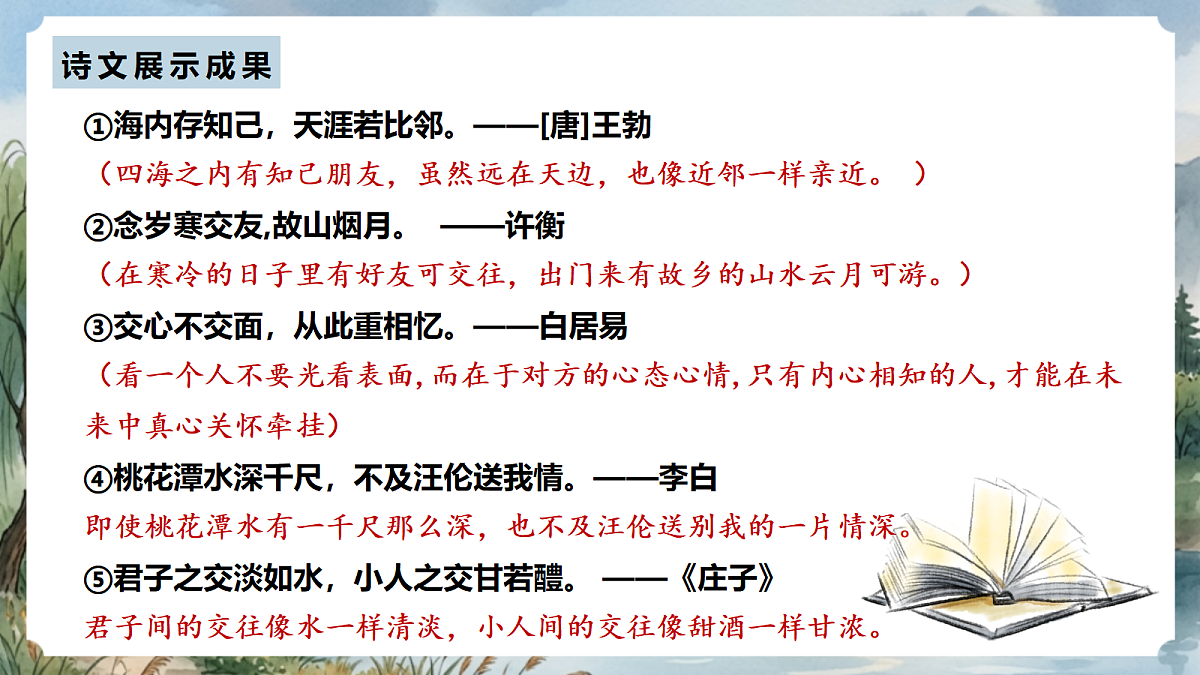 人教部编版语文七上 第二单元 专题学习活动《有朋自远方来》课件第6页