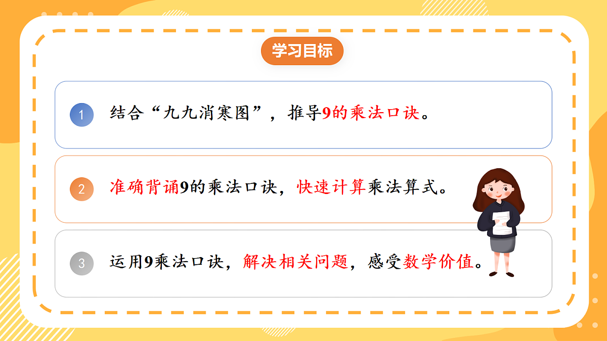 (新教材)人教版数学二上5.3《9的乘法口诀》课件第2页
