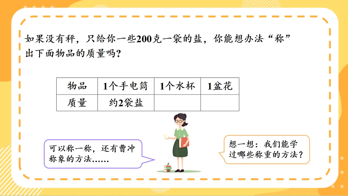 (新教材)人教版数学三上曹冲称象的故事 第 3课时《 称重大挑战》课件第7页