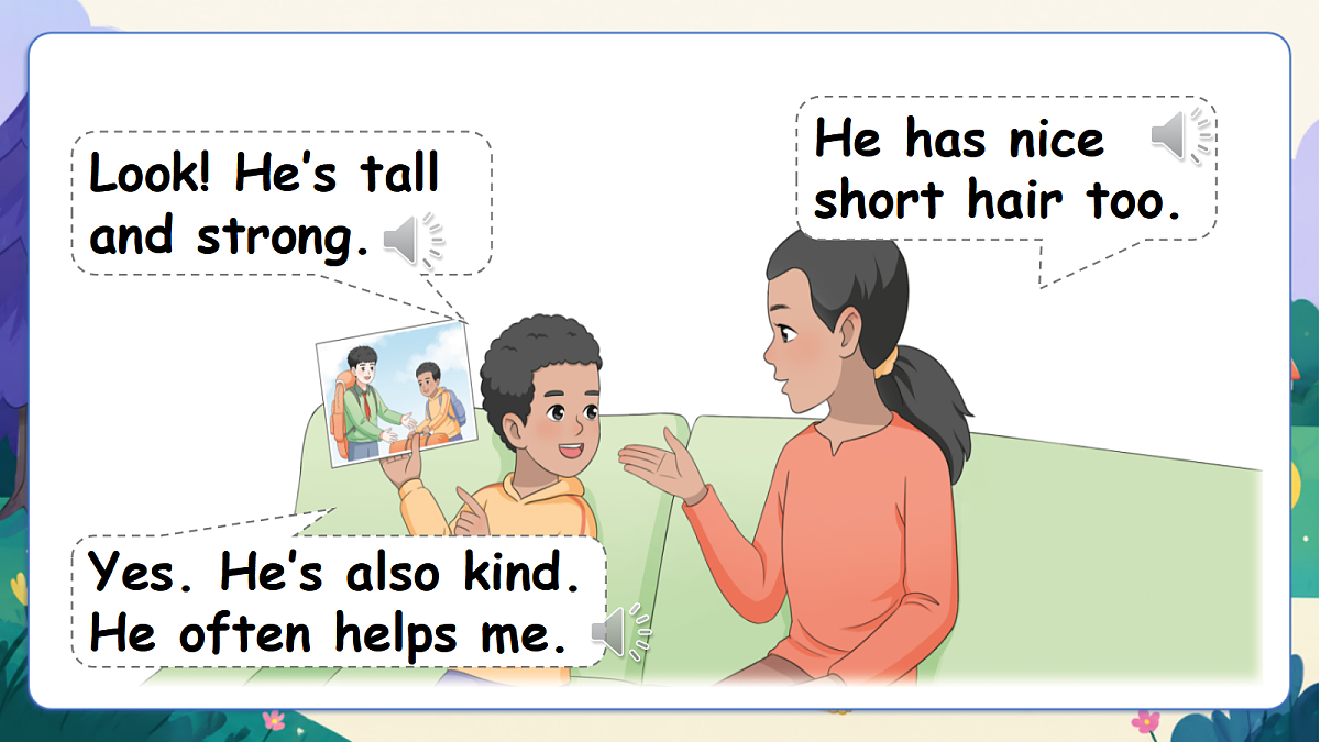 (新教材)人教版PEP英语四上Unit 2 《My friends》PA Let's learn 课件第5页
