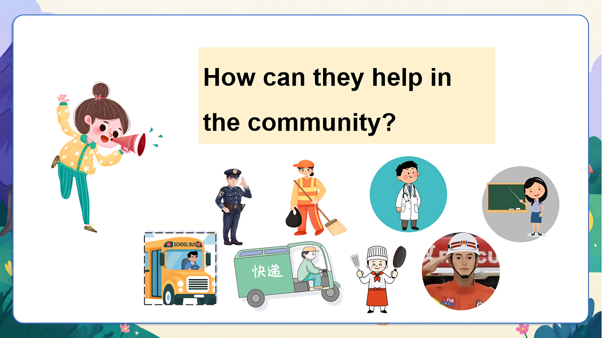 (新教材)人教版PEP英语四上Unit 4《 Helping in the community》PB Let's talk 课件第5页