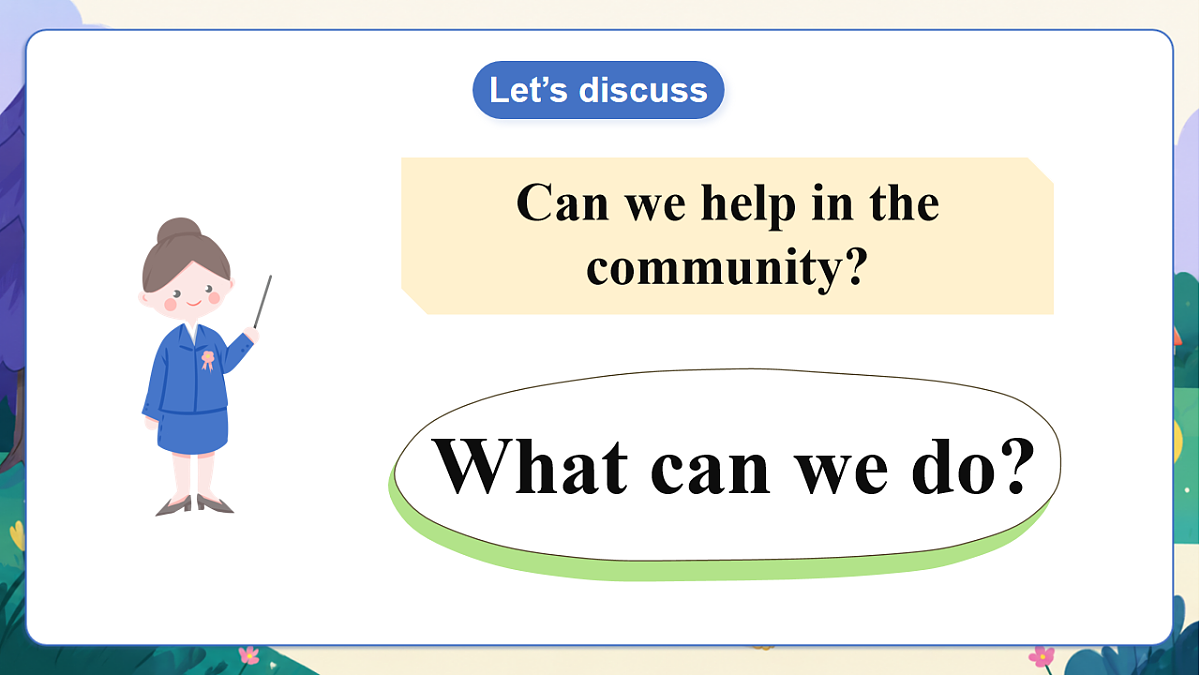 (新教材)人教版PEP英语四上Unit 4《 Helping in the community》PB Let's talk 课件第6页