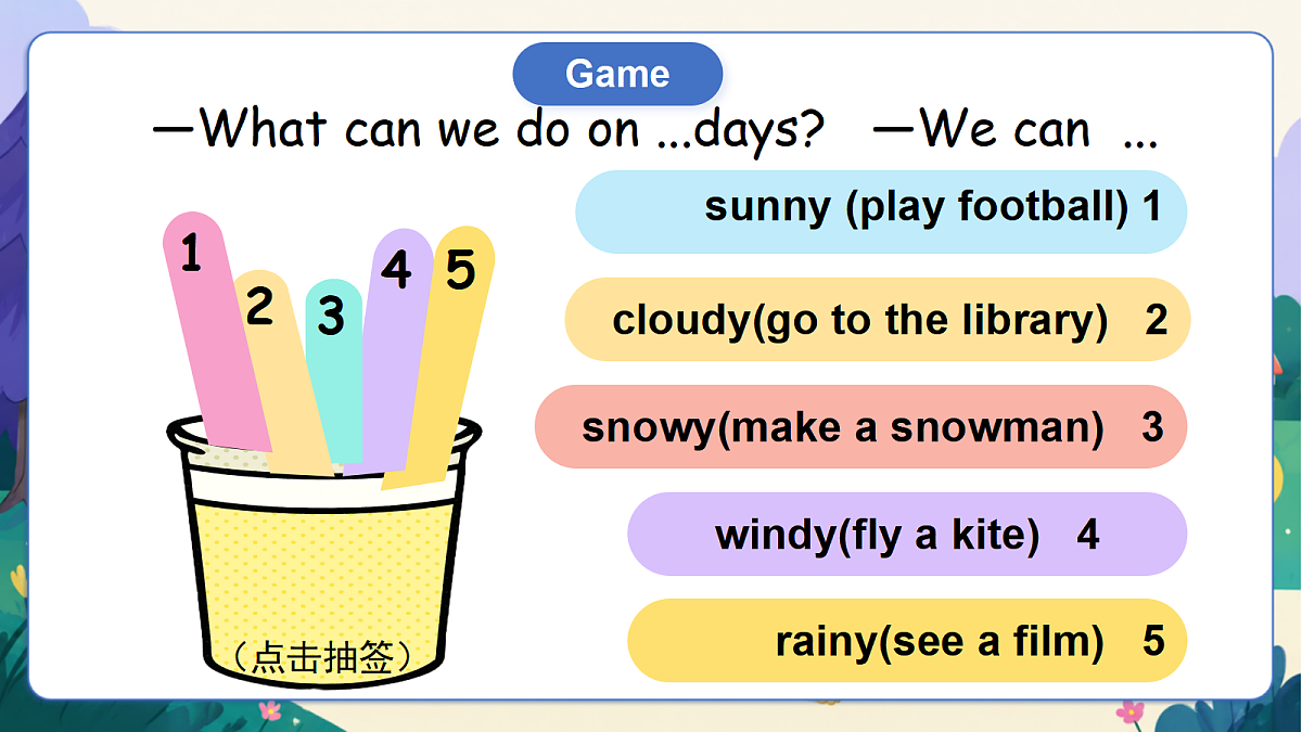 (新教材)人教版PEP英语四上Unit 5 《The weather and us》B Read and write & C Reading time课件第5页