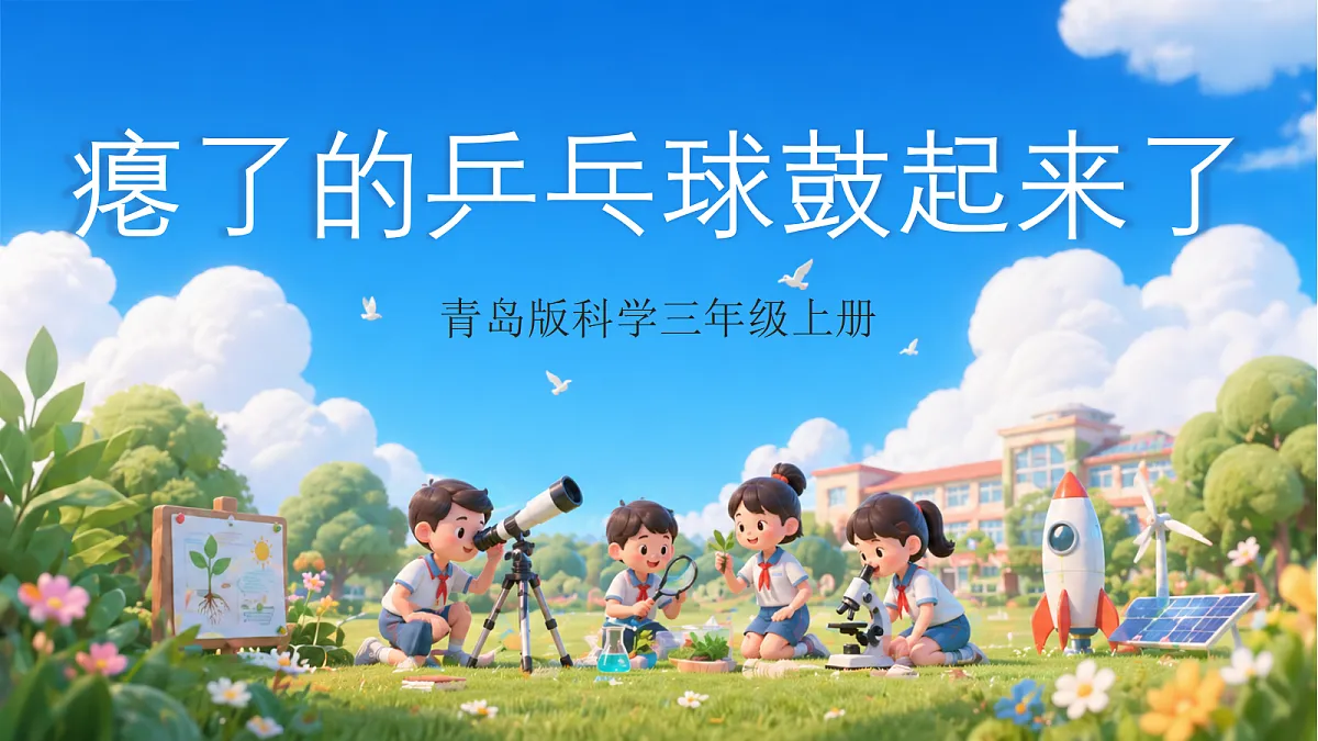 青岛版(六三制)2024科学三上3.13《瘪了的乒乓球鼓起来了》课件第1页