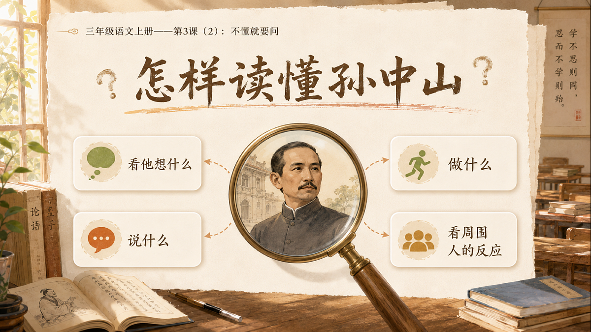 小学六年制统编教材系列课件——三年级语文上册第3课(2):不懂就要问第4页