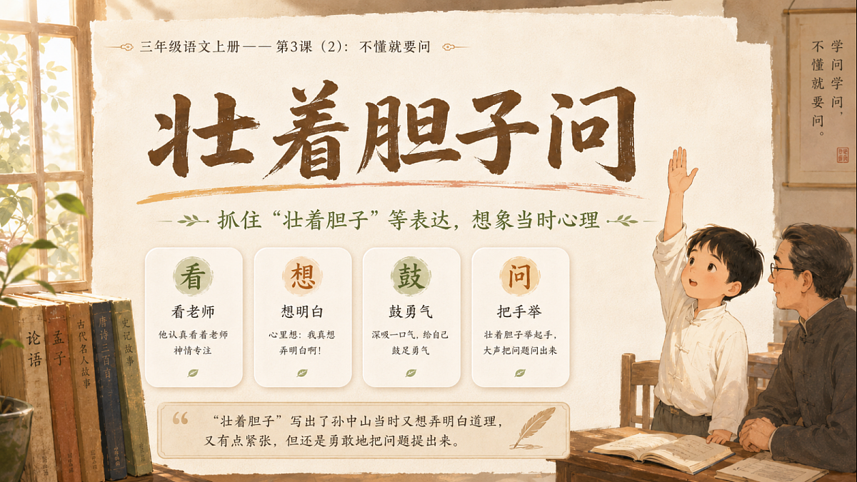 小学六年制统编教材系列课件——三年级语文上册第3课(2):不懂就要问第6页