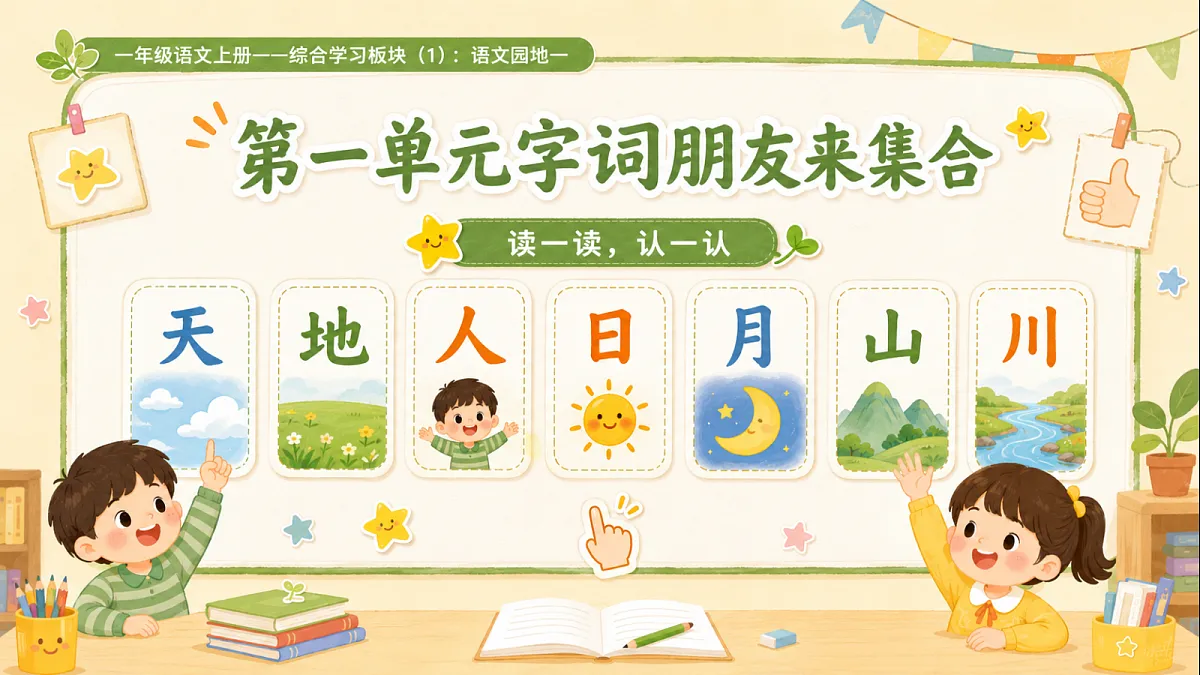 小学六年制统编教材系列课件——一年级语文上册语文园地一(1)第3页