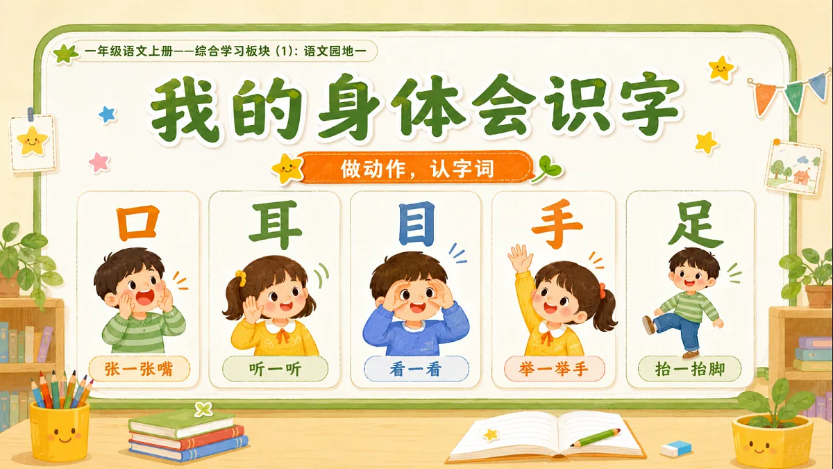 小学六年制统编教材系列课件——一年级语文上册语文园地一(1)第5页