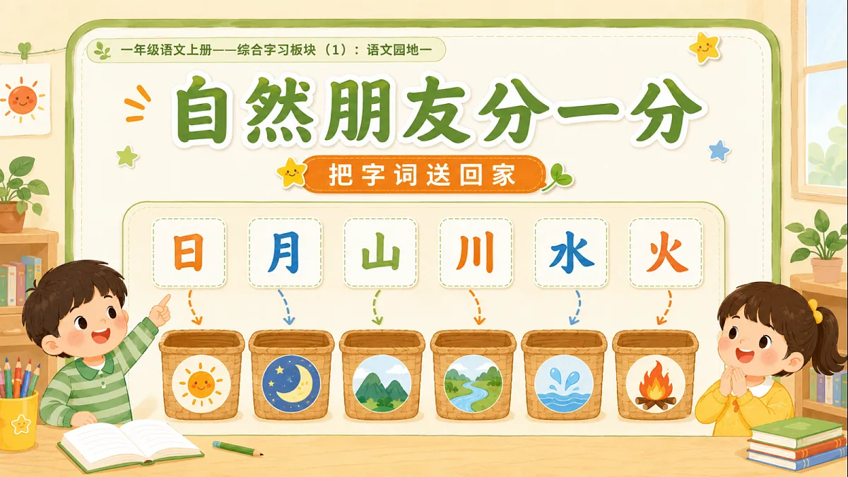 小学六年制统编教材系列课件——一年级语文上册语文园地一(1)第6页