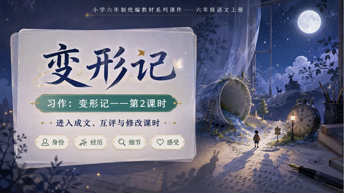 小学六年制统编教材系列课件——六年级语文上册习作(2):变形记第1页