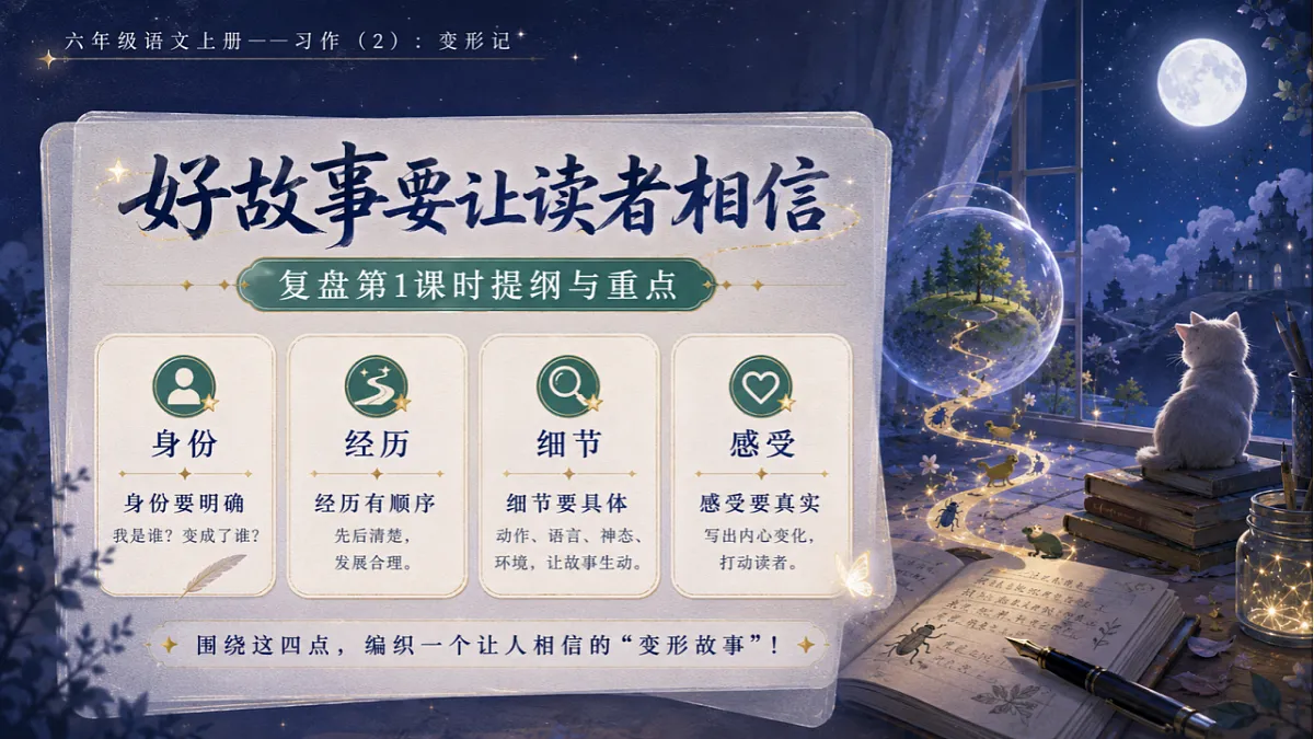 小学六年制统编教材系列课件——六年级语文上册习作(2):变形记第2页