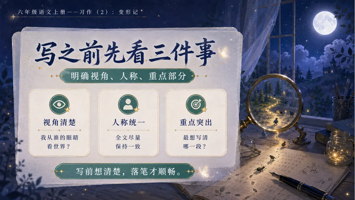 小学六年制统编教材系列课件——六年级语文上册习作(2):变形记第3页