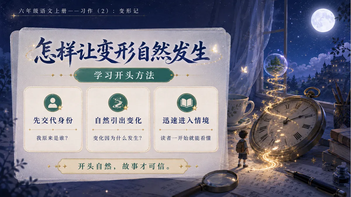 小学六年制统编教材系列课件——六年级语文上册习作(2):变形记第4页