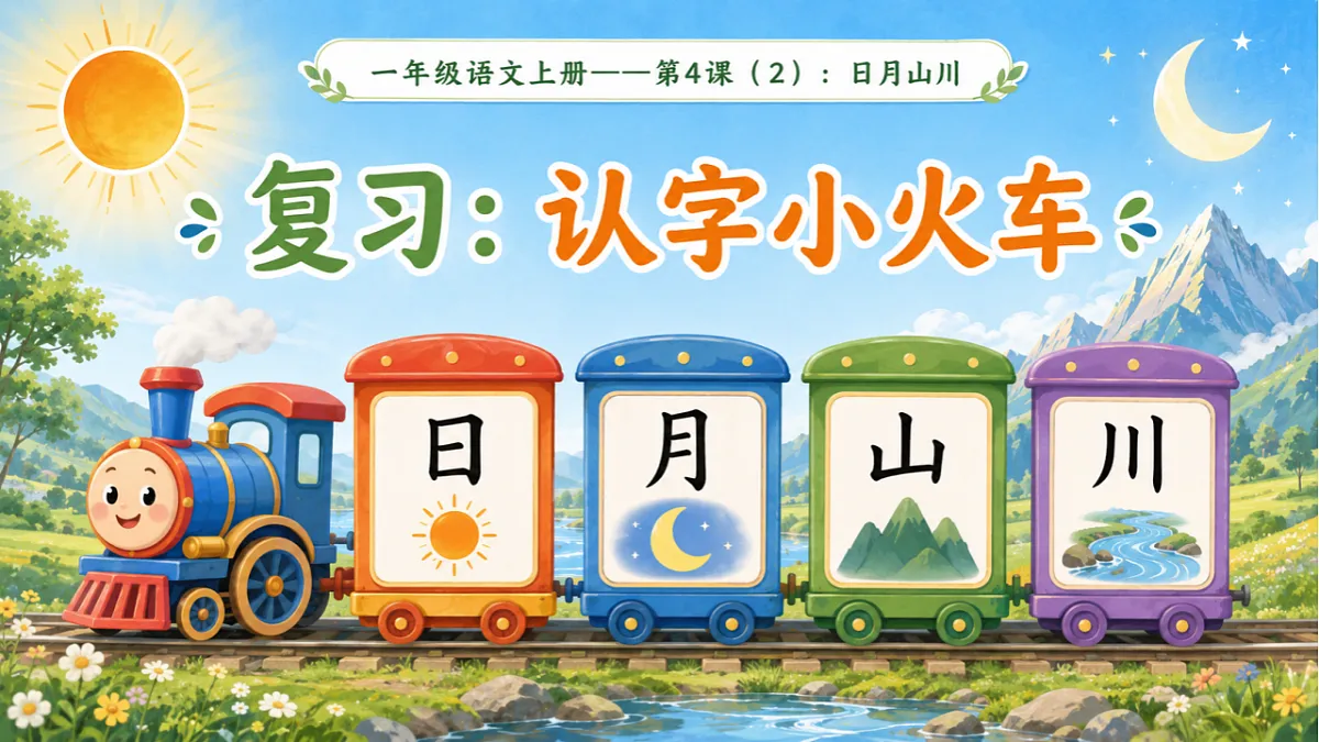 小学六年制统编教材系列课件——一年级语文上册第4课(2):日月山川第2页