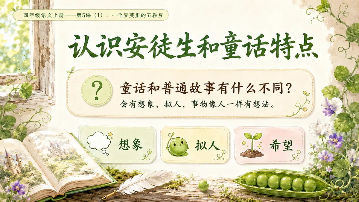 小学六年制统编教材系列课件——四年级语文上册第5课(1):一个豆荚里的五粒豆第3页