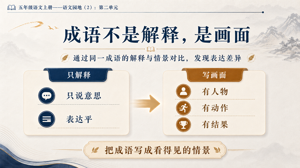 小学六年制统编教材系列课件——五年级语文上册:第二单元语文园地(2)第4页