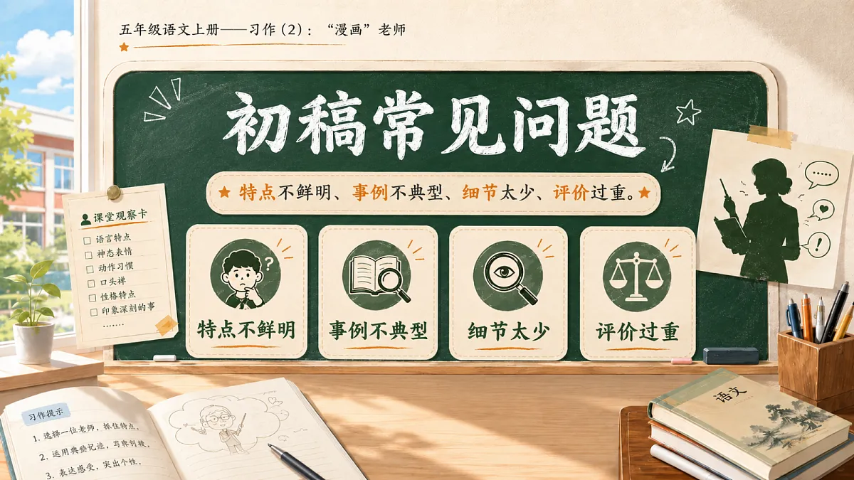 小学六年制统编教材系列课件——五年级语文上册:习作:“漫画”老师(2)第4页