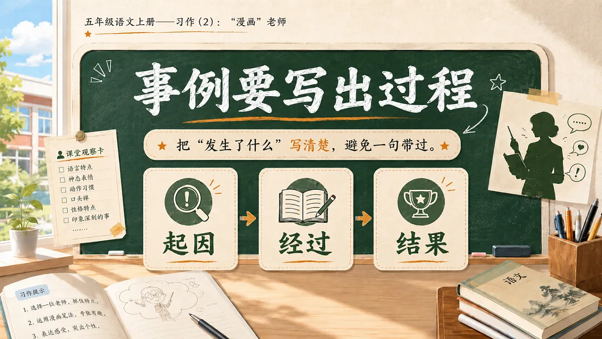 小学六年制统编教材系列课件——五年级语文上册:习作:“漫画”老师(2)第6页