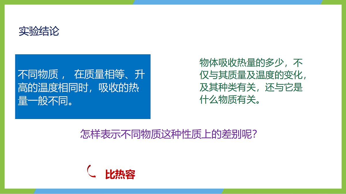 人教版物理九年级全册13.1《热量 比热容》(教学课件)第8页