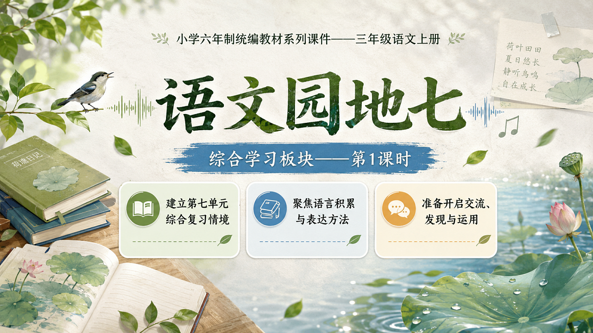小学六年制统编教材系列课件——三年级语文上册:语文园地七(1)第1页