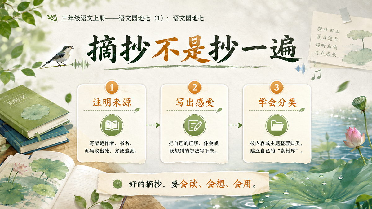 小学六年制统编教材系列课件——三年级语文上册:语文园地七(1)第5页