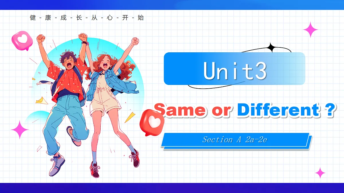 人教2024初中英语八年级上册Unit3Same or Different SectionA2a-2e课件第1页