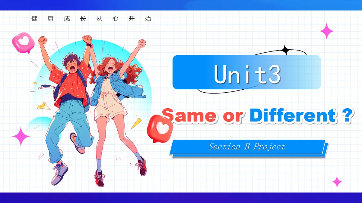 人教2024初中英语八年级上册Unit3Same or Different SectionBProject课件第1页