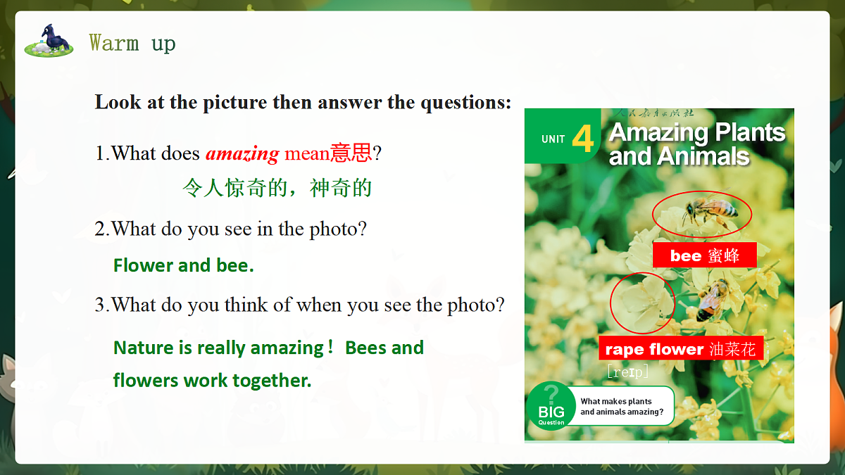 人教2024初中英语八年级上册Unit4Amazing Plants and Animals SectionA1a-1d课件第3页