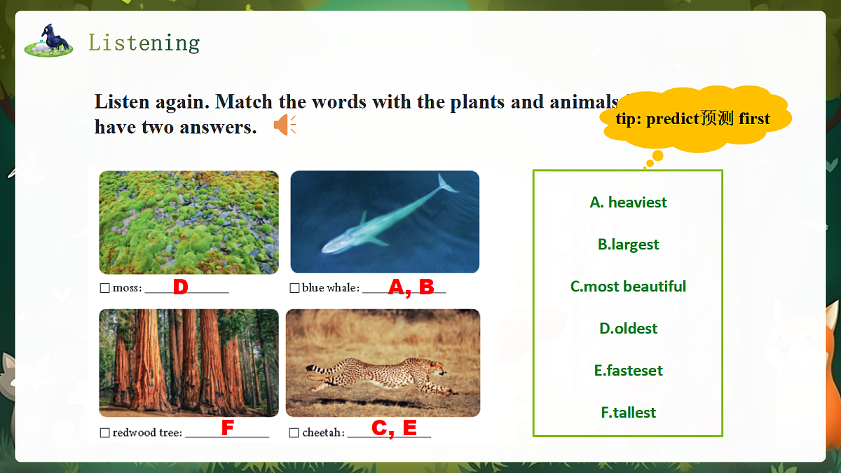 人教2024初中英语八年级上册Unit4Amazing Plants and Animals SectionA1a-1d课件第8页