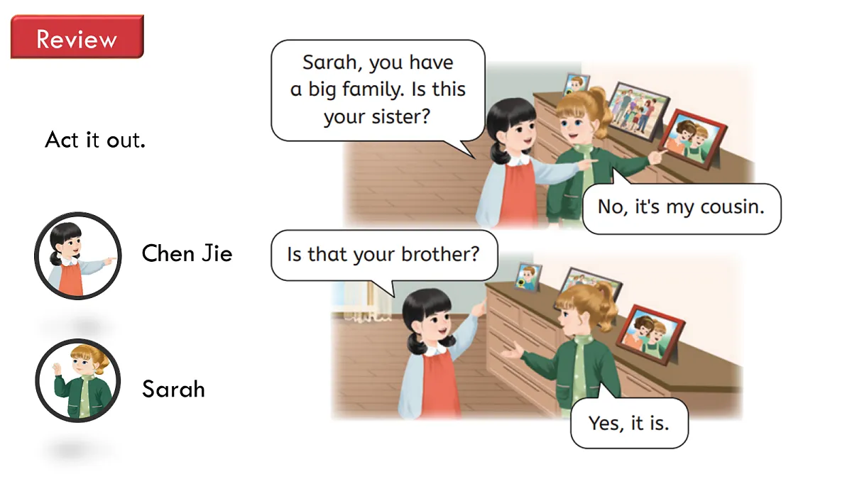 英语人教版(PEP)三年级上册 Unit 2 Different families Lesson 5 Let's learn第5页