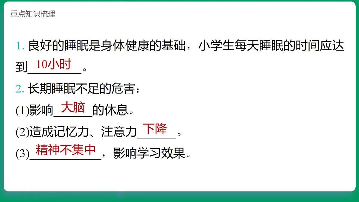 1.5睡眠要充足 课堂重点知识笔记课件第2页