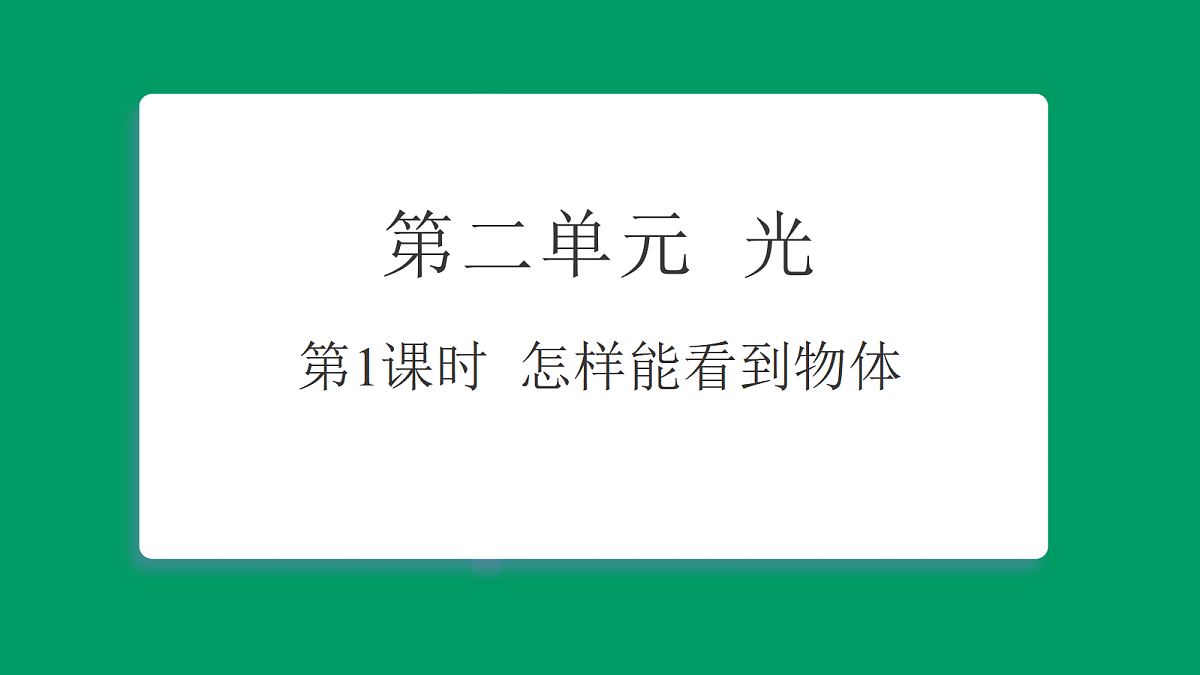 2.1怎样能看到物体 习题课件第1页