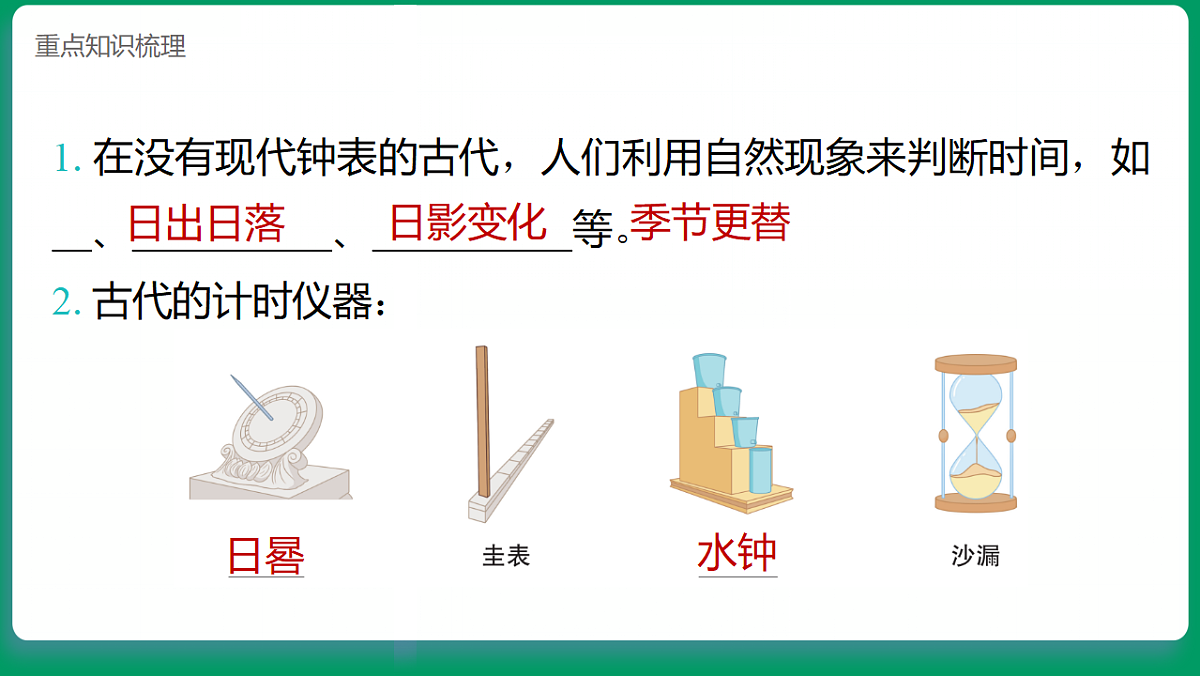 4.1时间在流逝 课堂重点知识笔记课件第6页
