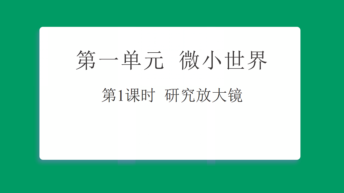 1.1研究放大镜 课堂重点知识笔记课件第1页