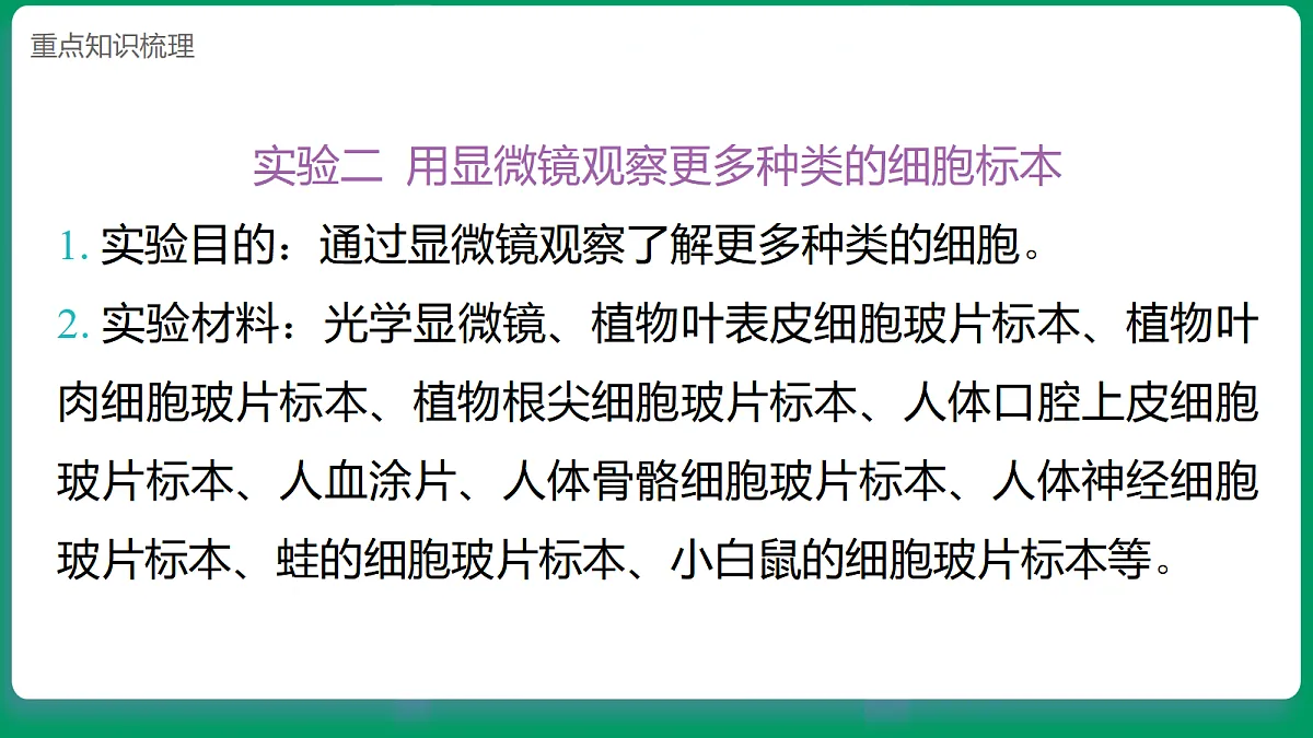 1.5 观察细胞 课堂重点知识笔记课件第8页