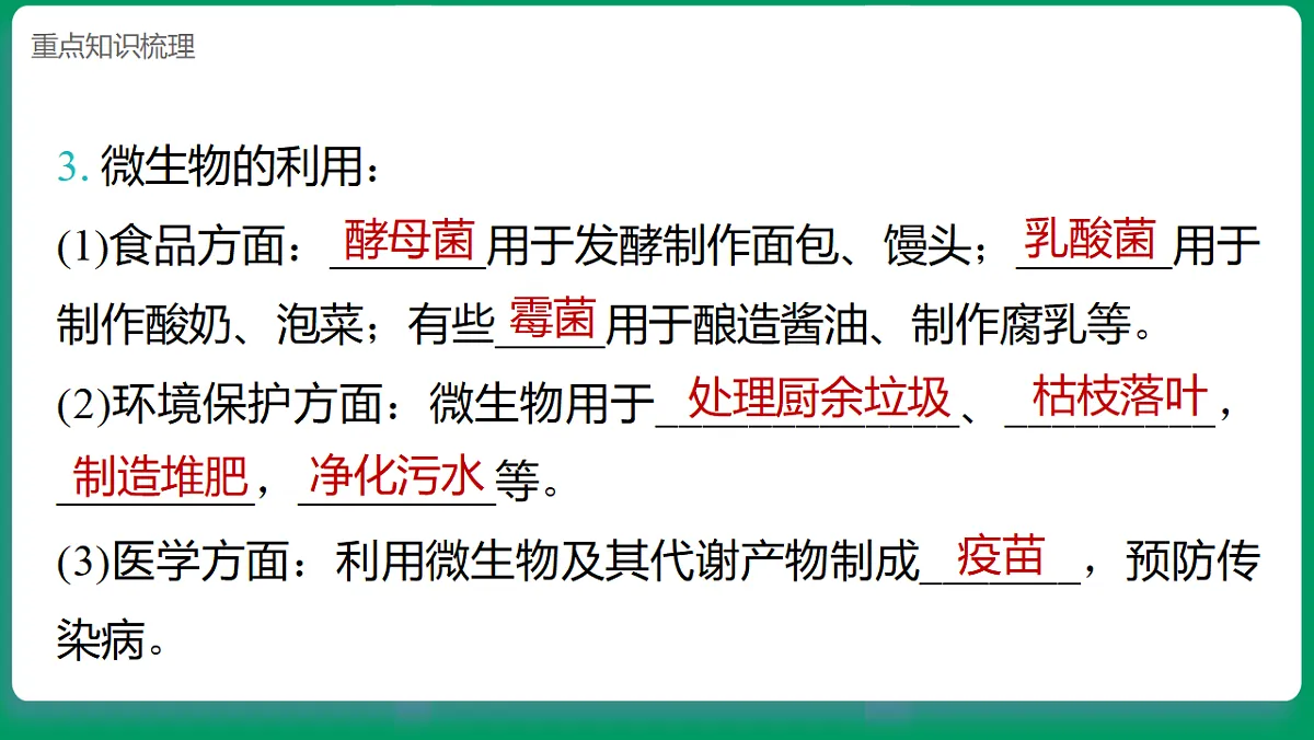 1.7 微生物与人类 课堂重点知识笔记课件第3页