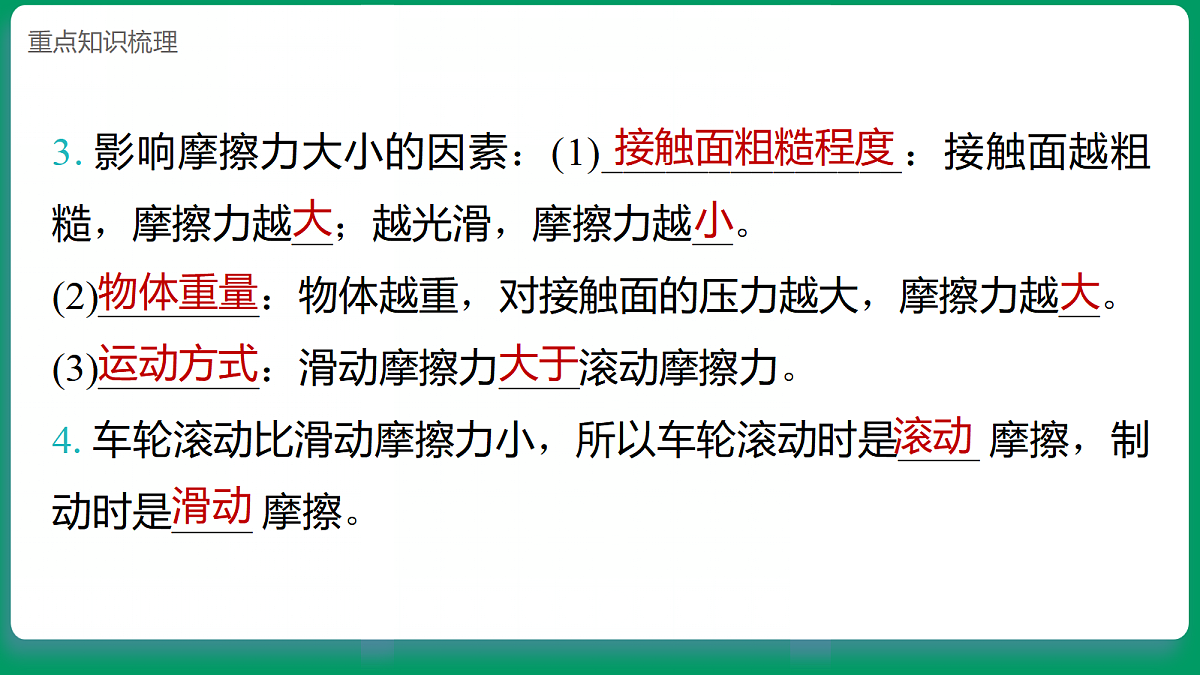 3.5 摩擦力的比较 课堂重点知识笔记课件第3页
