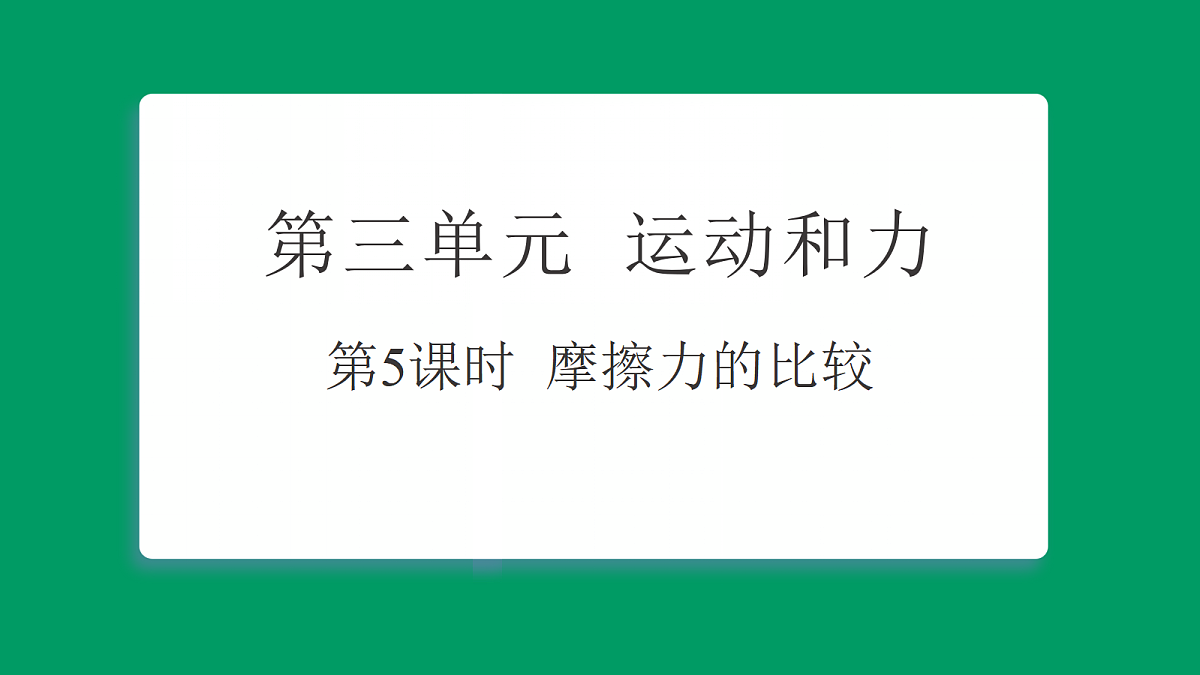 3.5摩擦力的比较 习题课件第1页